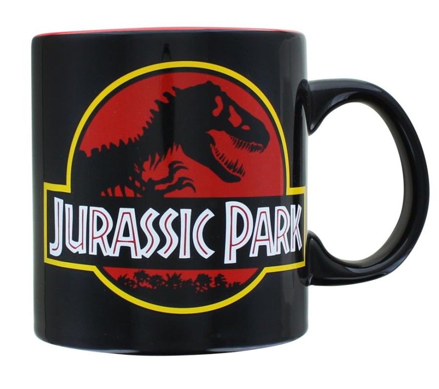 Toynk Jurassic Park Logo Black Ceramic Mug | Holds 20 Ounces | Drinkware