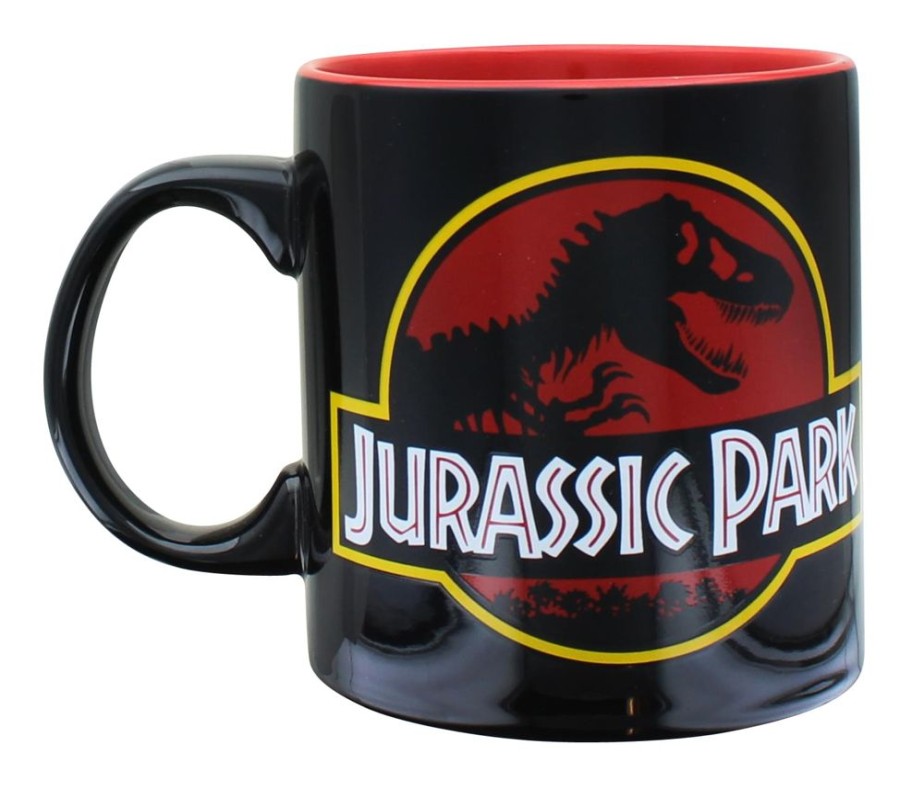 Toynk Jurassic Park Logo Black Ceramic Mug | Holds 20 Ounces | Drinkware