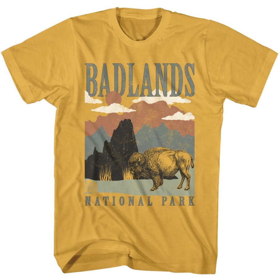 MeTV Custom Brands National Parks - Badlands Landscape (Yellow) | Classic Brands Tees