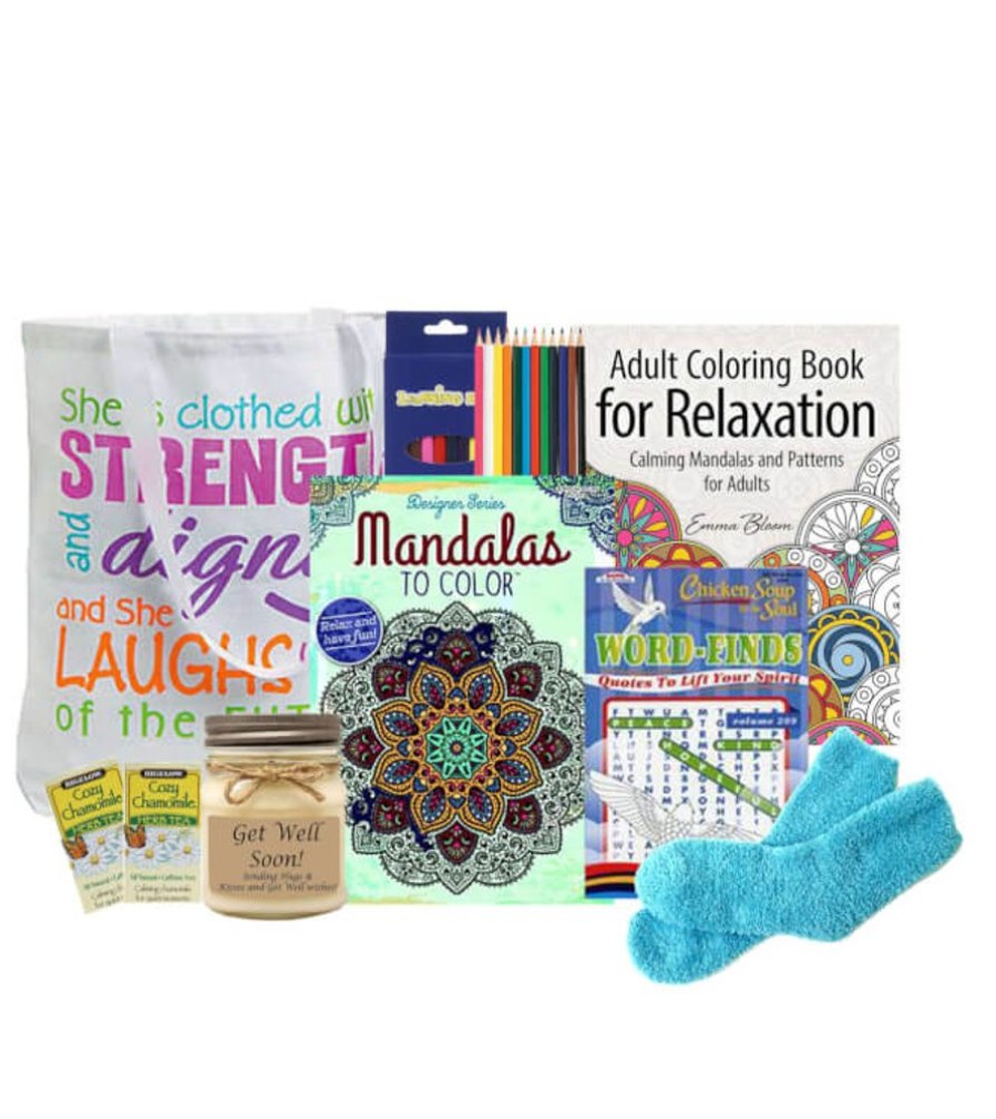 GBDS Stress Reducing Coloring Gift Tote | Get Well Soon Gift Basket