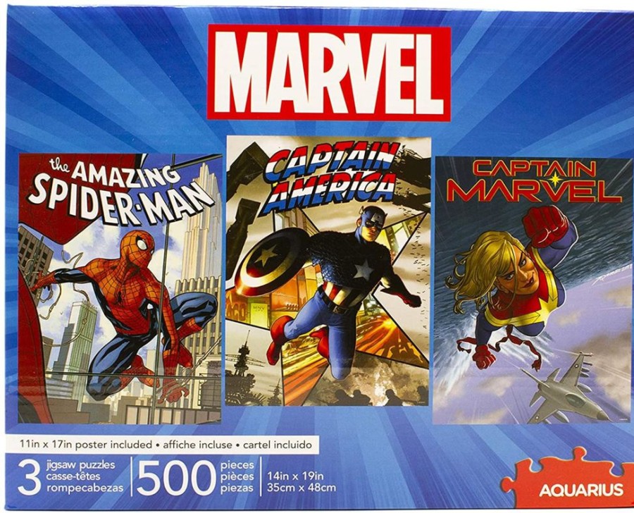 Toynk Marvel 500 Piece Jigsaw Puzzles | Set Of 3 | Puzzles