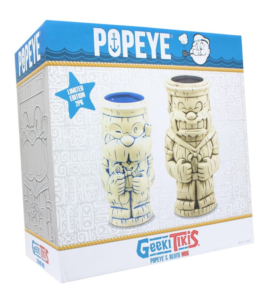 Toynk Popeye & Bluto 2-Pack Geeki Tikis 17Oz And 23Oz | Popeye