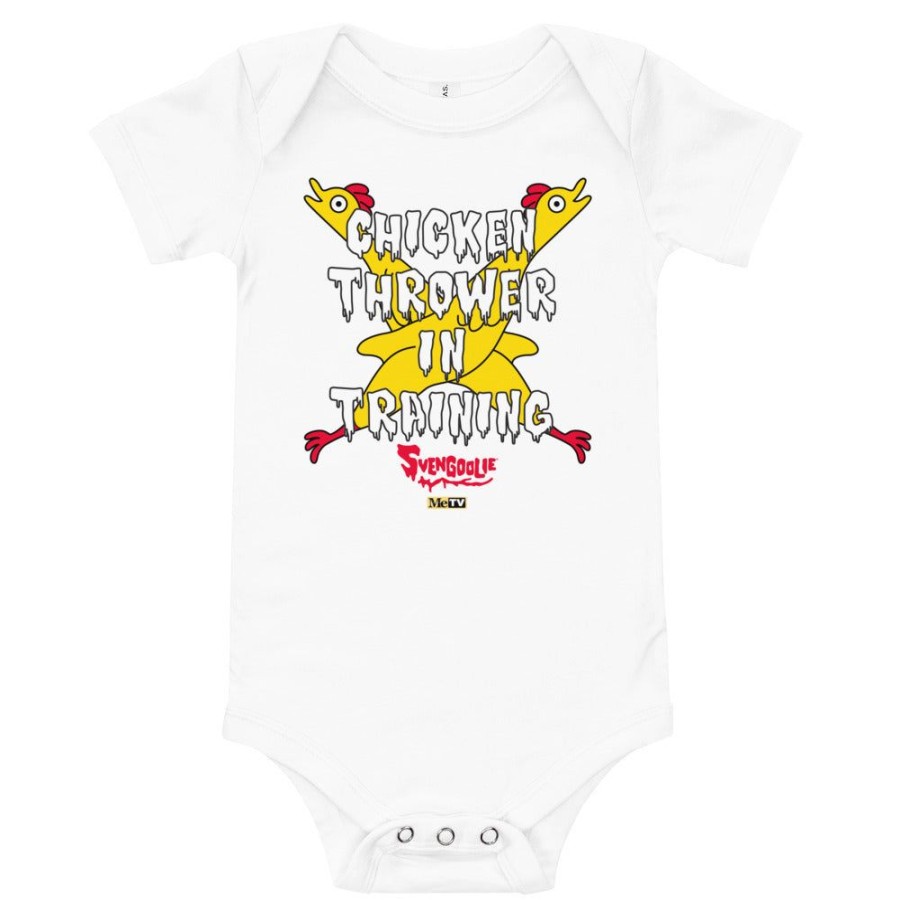 MeTV Custom Products Svengoolie® Chicken Thrower In Training Baby Onesie | Svengoolie Kids