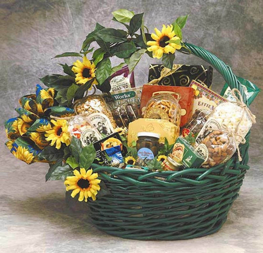 GBDS Deluxe Sunflower Treats Gift Basket | Gourmet Gift Baskets