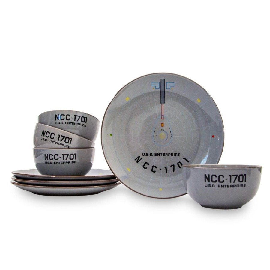 Toynk Star Trek: The Original Series Ncc-1701 Series 8-Piece Ceramic Dinnerware Set | Drinkware