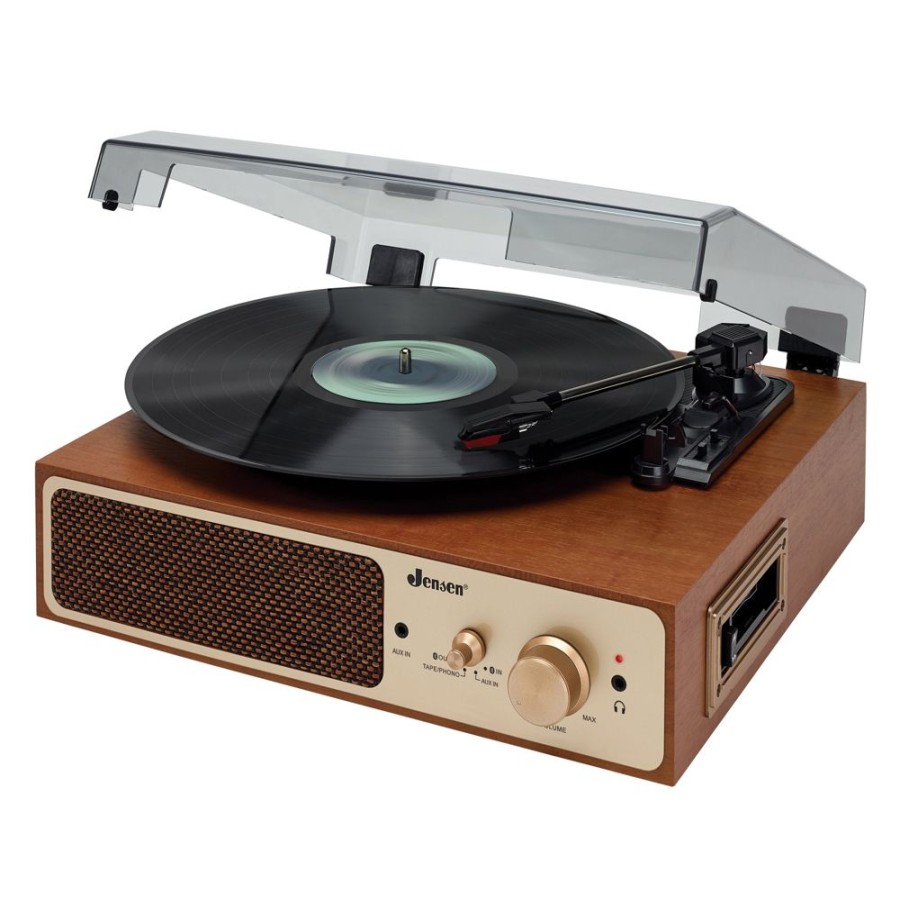 Jensen Jensen 3-Speed Stereo Turntable With Stereo Speakers And Dual Bluetooth Transmit/Receive | Record Players