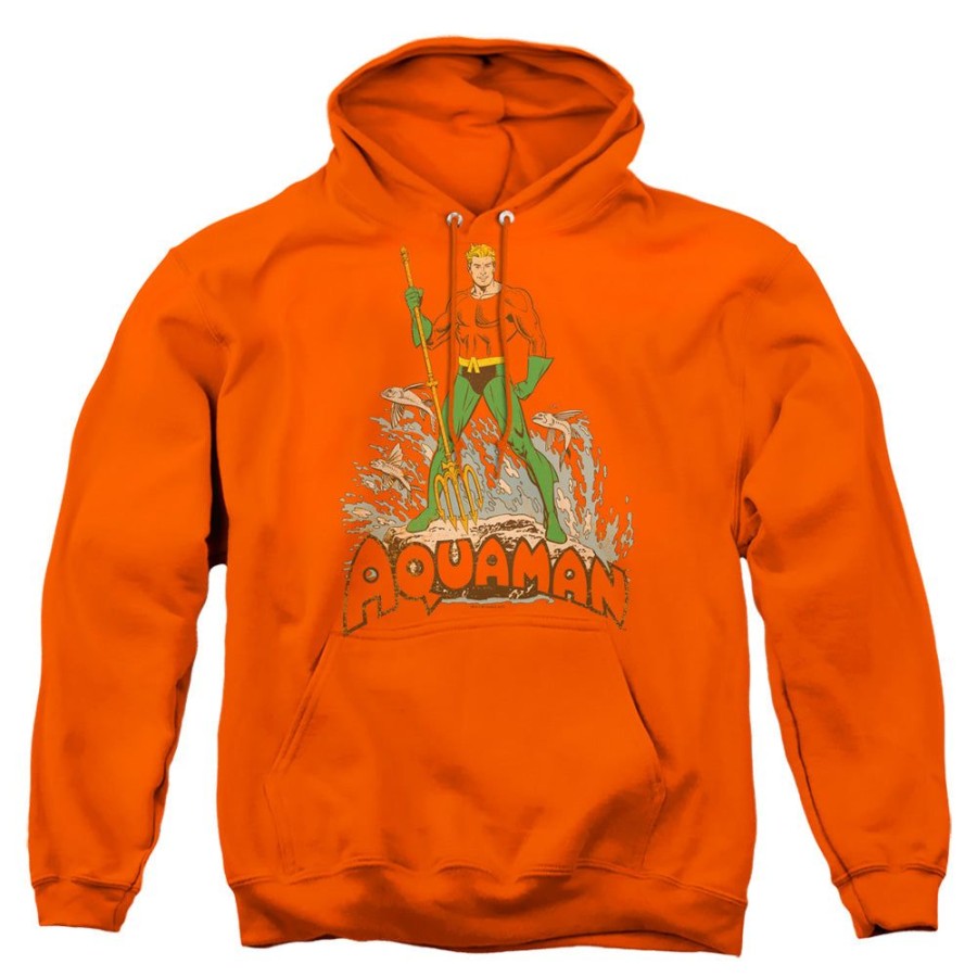 MeTV Custom Classics Aquaman - Distressed Logo | Pull-Over Hoodies