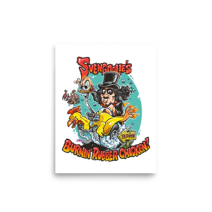 MeTV Custom Products Burnin' Rubber Chicken Svengoolie® Art Print By Jim Engel (2022 Series) | 2023 Svengoolie Artist Collection