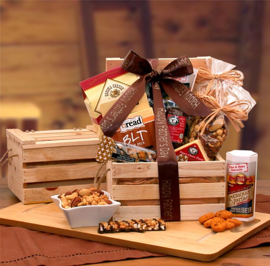 GBDS Dad'S Favorites Premium Nuts & Snacks Crate | Gourmet Gift Baskets