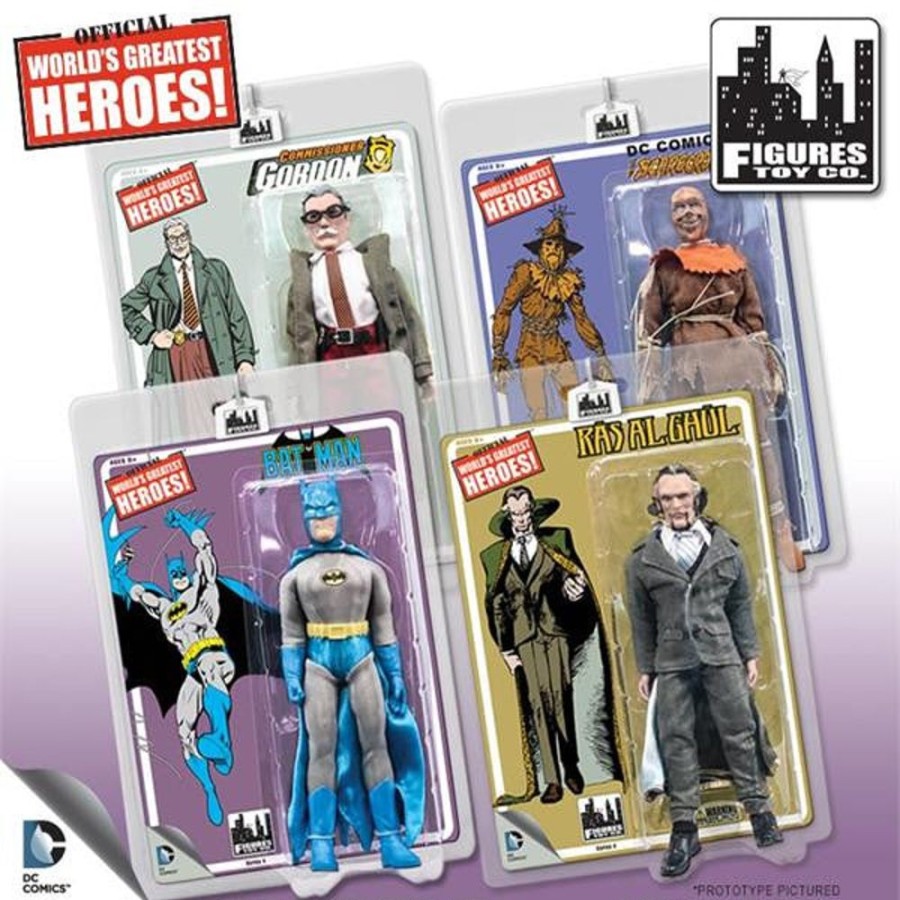 MeTV Figures Batman Retro 8 Inch Action Figures Series 4: Set Of All 4 | Heroes & Villains