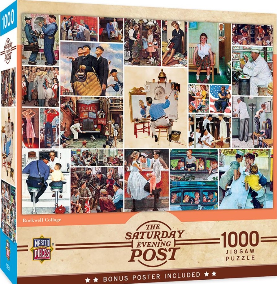 Toynk Saturday Evening Post Rockwell Collage 1000 Piece Jigsaw Puzzle | Puzzles