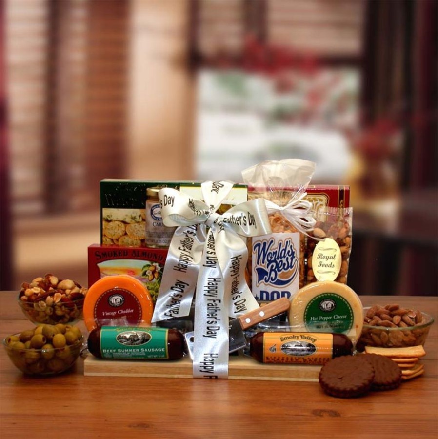 GBDS Fathers Day Ultimate Gourmet Nut & Sausage Board | Gourmet Gift Baskets