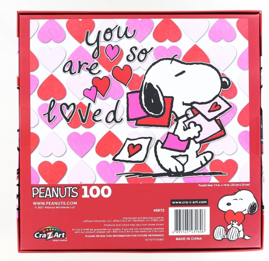 Toynk Peanuts Valentines Day 100 Piece Jigsaw Puzzle | Retro Toys & Games