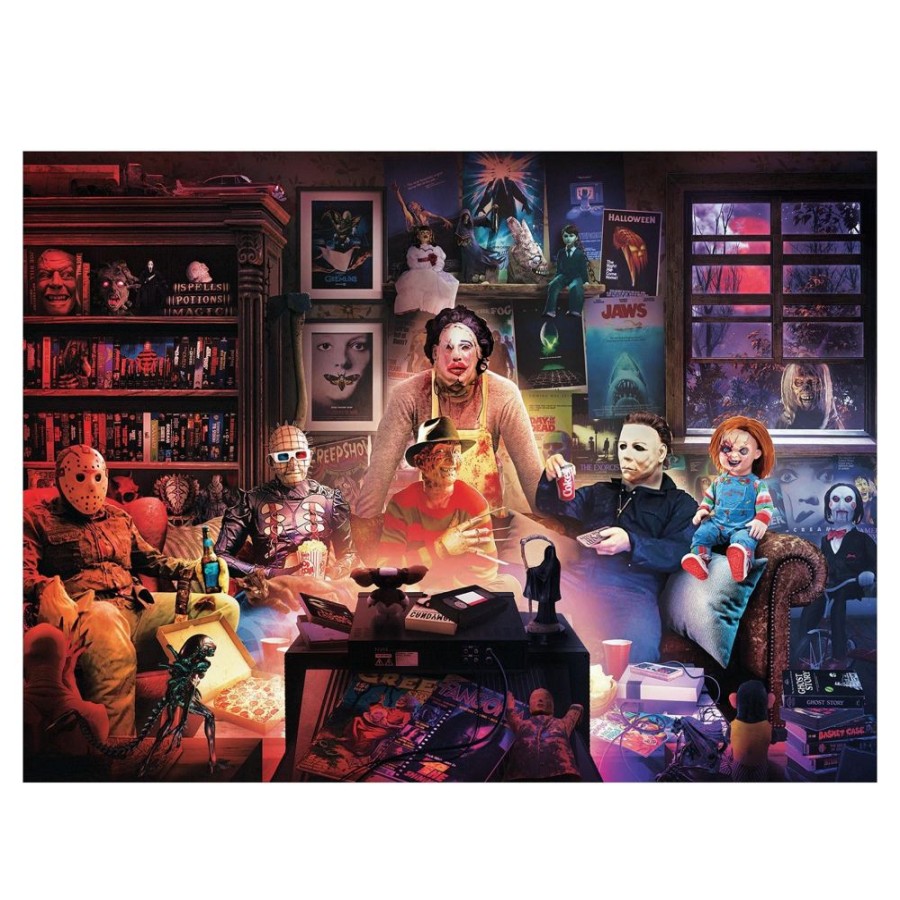 Toynk Horror Night Watch Party 1000 Piece Jigsaw Puzzle | Retro Toys & Games