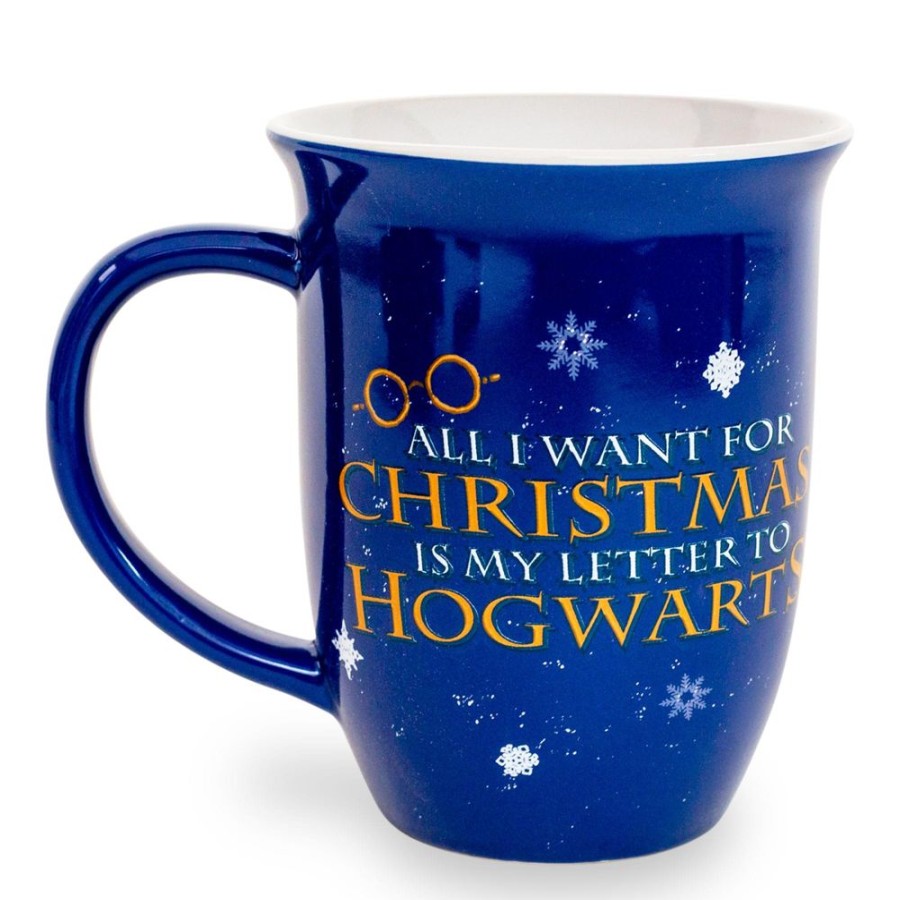 Toynk Harry Potter Hogwarts Christmas Wide Rim Ceramic Mug | Holds 16 Ounces | Drinkware