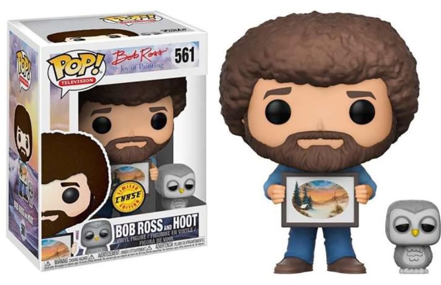 Toynk Bob Ross Pop Vinyl Figure: Bob Ross W/ Hoot (Chase) | Funko Pops!