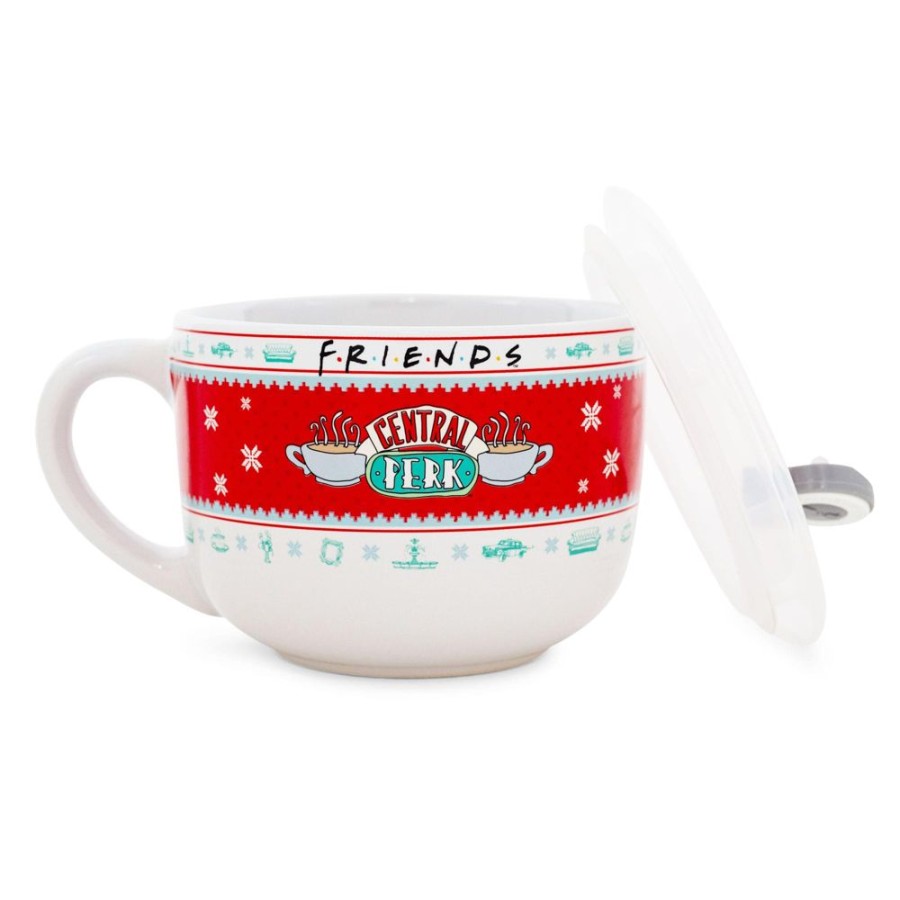 Toynk Friends Central Perk Holiday Sweater Soup Mug With Vented Lid | Holds 24 Ounces | Drinkware