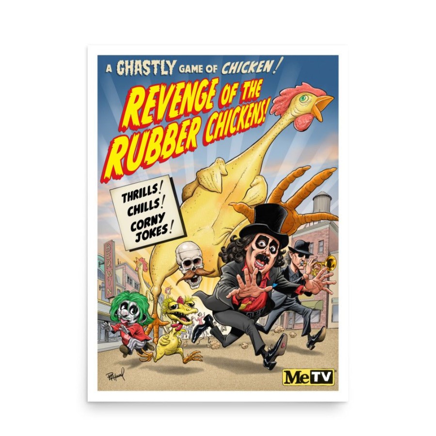 MeTV Custom Products Revenge Of The Rubber Chickens Svengoolie® Poster By Tom Richmond | Posters & Prints