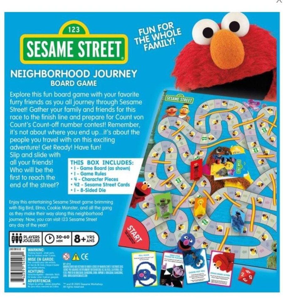 Toynk Sesame Street Neighborhood Journey Family Board Game | 2-4 Players | Retro Toys & Games