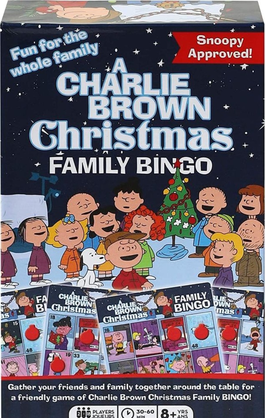 Toynk Peanuts A Charlie Brown Christmas Family Bingo Game | Retro Toys & Games