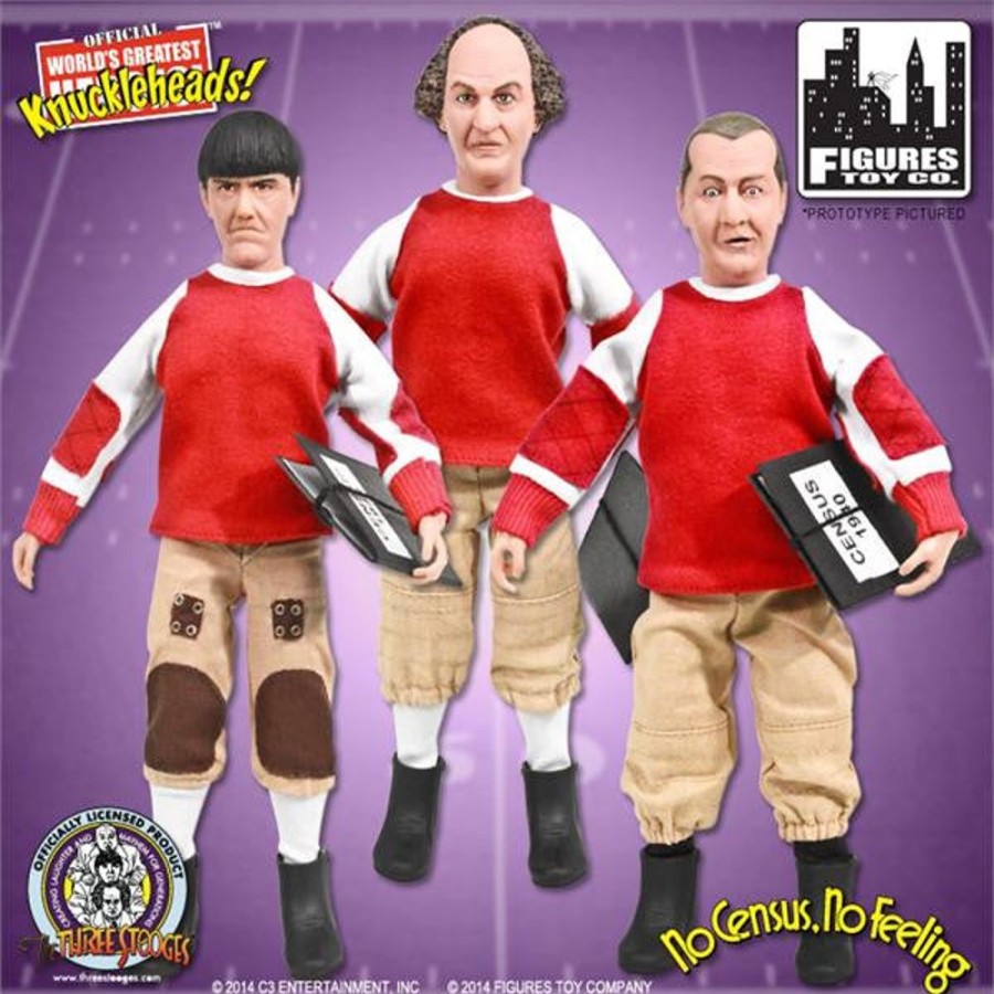 MeTV Figures The Three Stooges 8 Inch Deluxe Figurines: No Census, No Feeling Set Of 3 | The Three Stooges