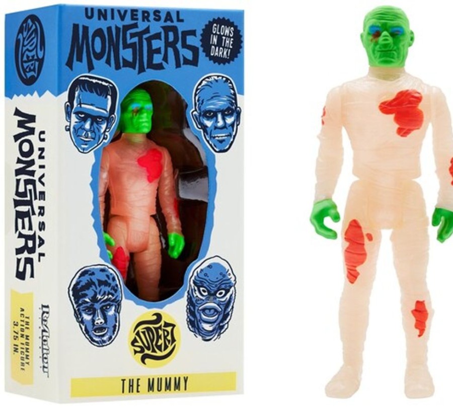 MeTV Entertainment Super7 - Universal Monsters Reaction Figure - The Mummy (Glow-In-The-Dark Costume Colors) | Universal Monsters