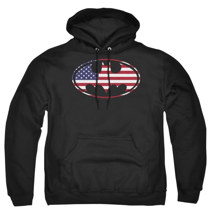 MeTV Custom Classics Batman - American Flag Oval | Pull-Over Hoodies