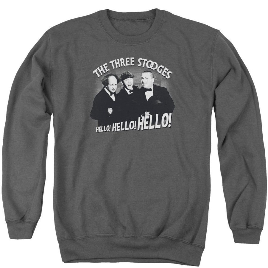 MeTV Custom Classics Three Stooges - Hello Again | Crewneck Sweatshirts