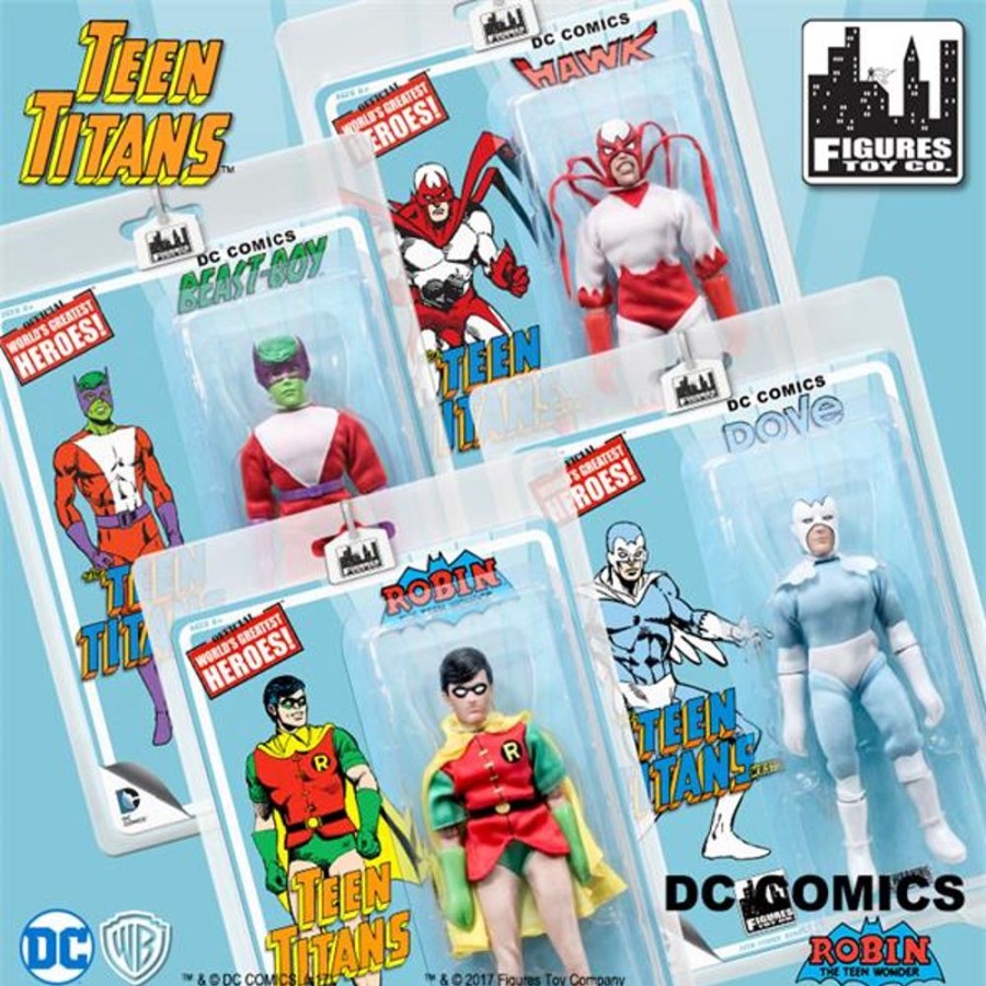 MeTV Figures Teen Titans 7 Inch Action Figures Series Two: Set Of All 4 | Heroes & Villains