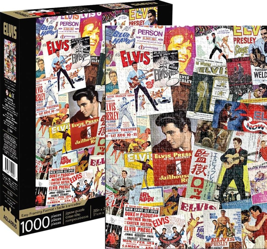 Toynk Elvis Presley Movie Poster Collage 1000 Piece Jigsaw Puzzle | Retro Toys & Games