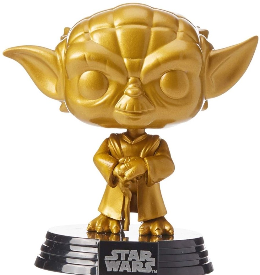 Toynk Star Wars Funko Pop 4 Inch Vinyl Figure | Metallic Gold Yoda | Funko Pops!