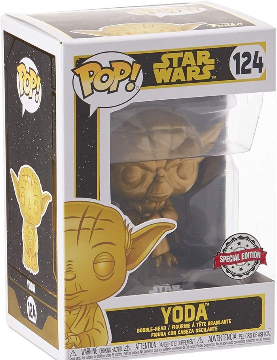 Toynk Star Wars Funko Pop 4 Inch Vinyl Figure | Metallic Gold Yoda | Funko Pops!