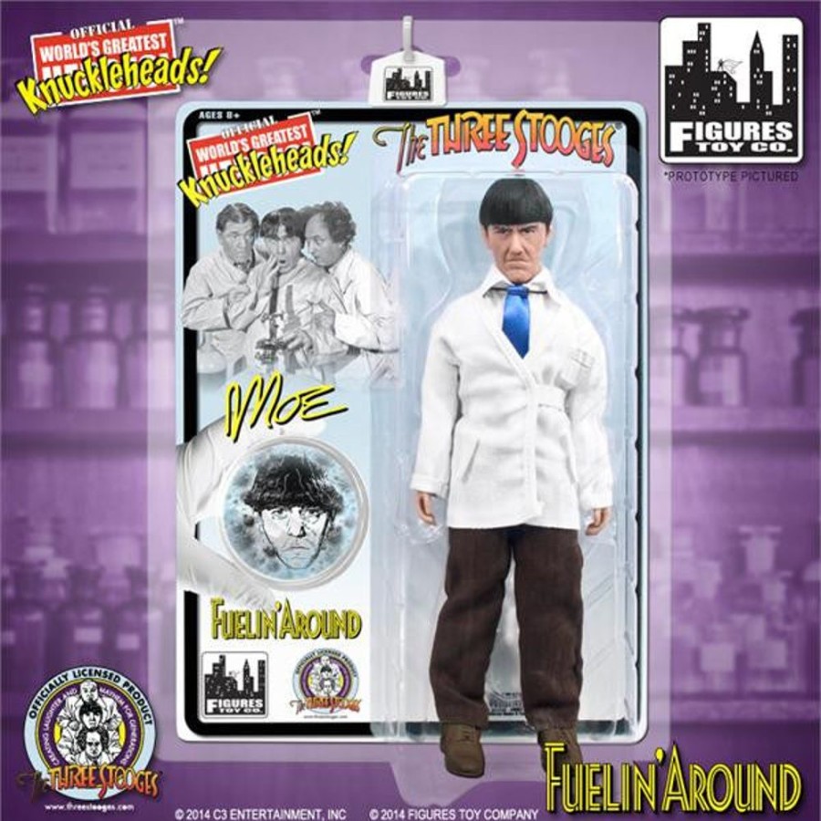 MeTV Figures The Three Stooges 8 Inch Deluxe Figurine: Fuelin' Around Moe | The Three Stooges