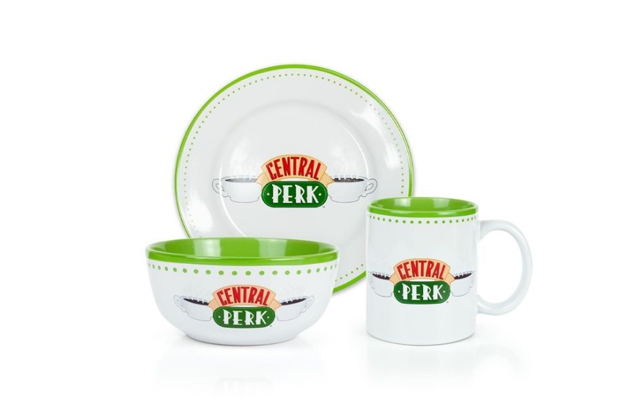 Toynk Friends Central Perk Coffee House Dining Set Collection | 3-Piece Dinner Set | Drinkware